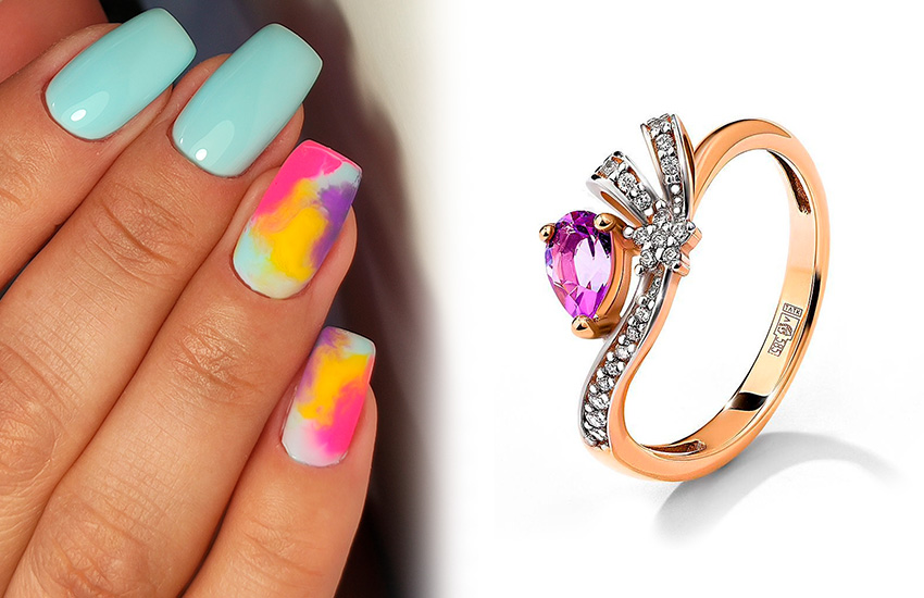 маникюр, нейл-арт, тренды, весна, кольцо