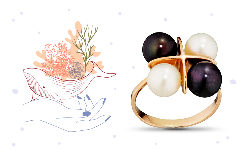 кольцо, украшения с жемчугом, цвета жемчуга, история украшений, интересное, 585 золотой