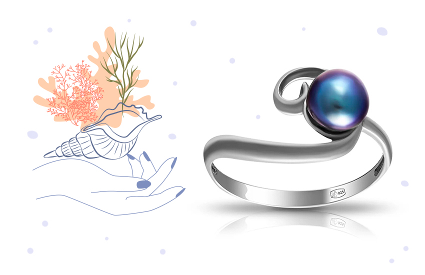 кольцо, украшения с жемчугом, цвета жемчуга, история украшений, интересное, 585 золотой