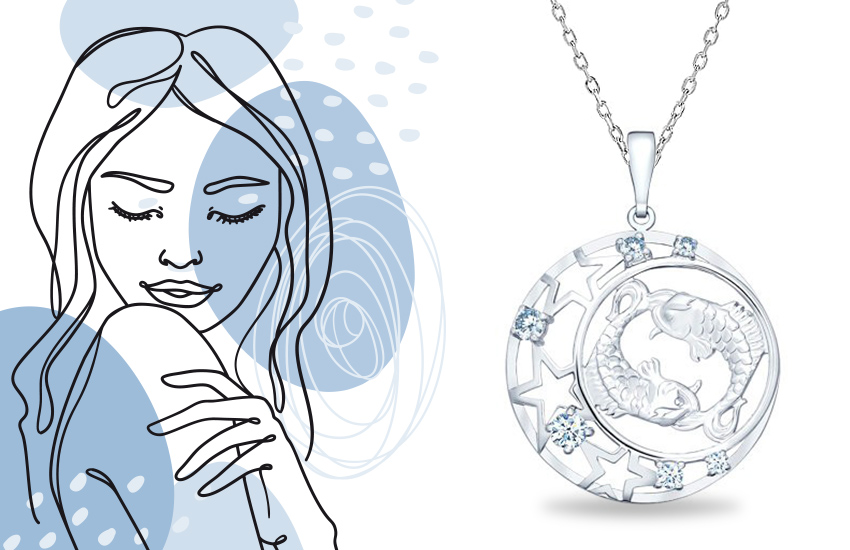 девушка-Рыба подарки гороскоп знак зодиака 585 золотой ювелирные украшения