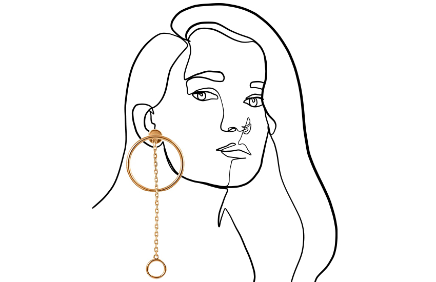 моносерьга, история украшений, как носить, ювелирные тренды, 585 золотой
