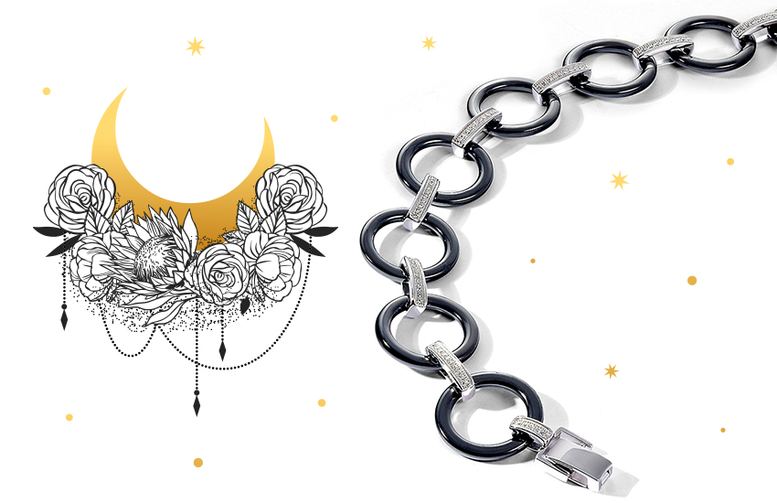 ювелирные изделия 585 золотой лунный гороскоп браслет