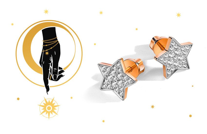 ювелирные изделия 585 золотой лунный гороскоп серьги