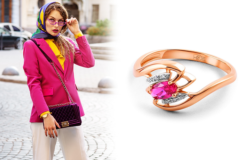 алый и фуксия, тренды, стиль, мода, советы стилиста, кольцо
