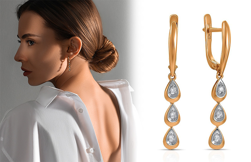 серьги, украшения с бриллиантом, советы эксперта, купить бриллианты, 585 золотой