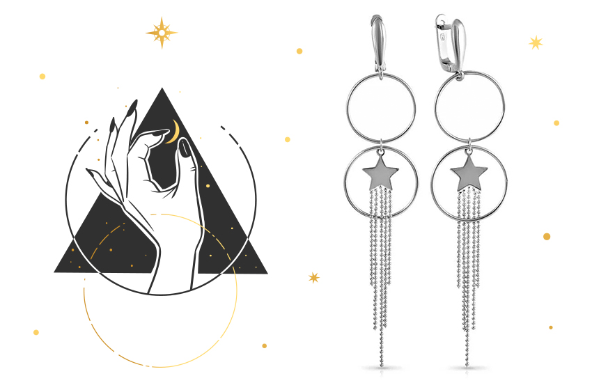 ювелирные изделия 585 золотой лунный гороскоп серьги