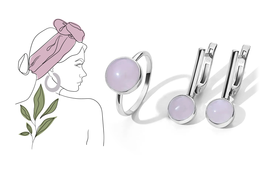 кварц, девушка-телец, камни-талисманы, серьги, кольцо, 585 золотой