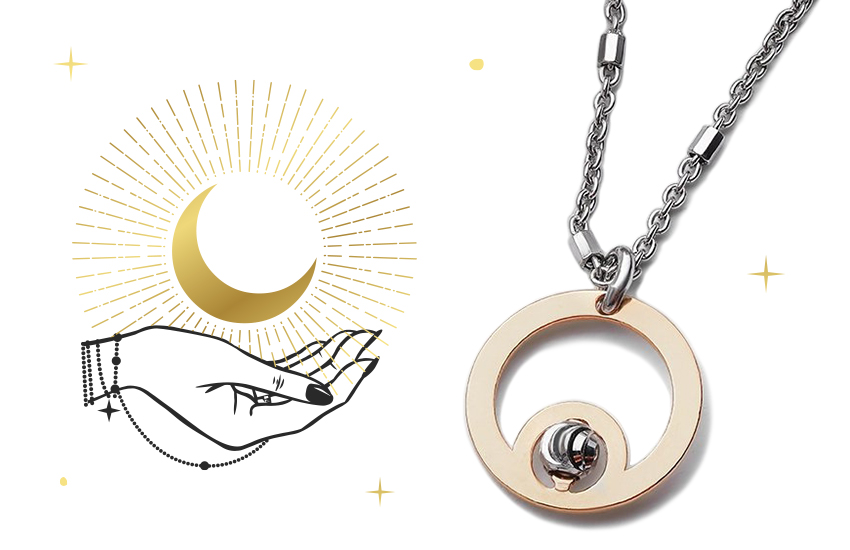 ювелирные изделия 585 золотой лунный гороскоп колье