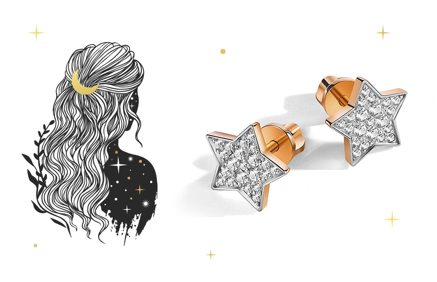 ювелирные изделия 585 золотой лунный гороскоп серьги