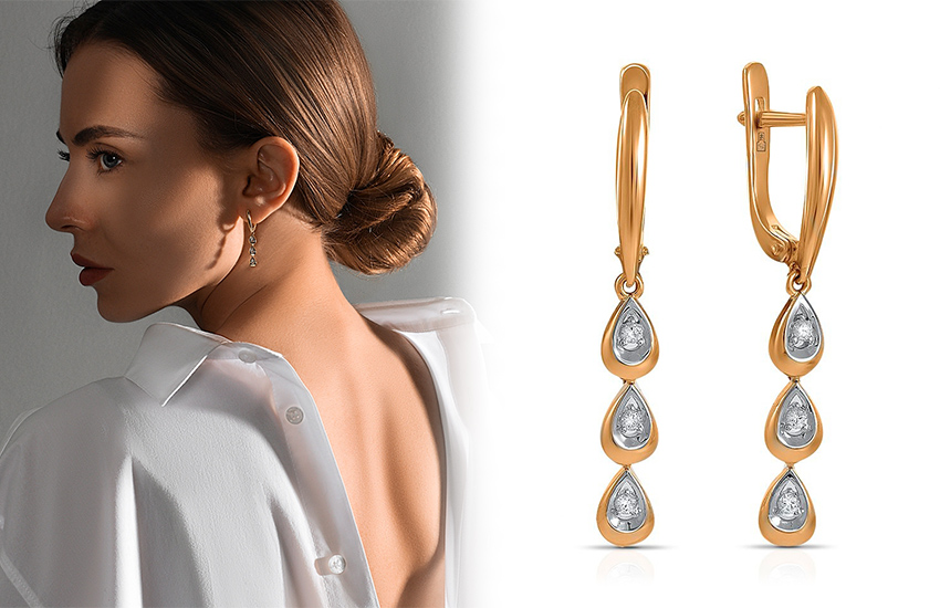 бриллианты Якутии, серьги, интересное, история украшений, 585 золотой