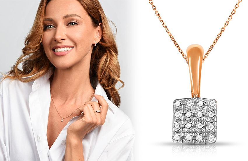 бриллианты Якутии, подвеска, интересное, история украшений, 585 золотой