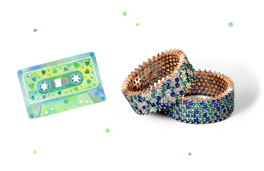 585 золотой ювелирные украшения ювелирные изделия стиль диско кольца