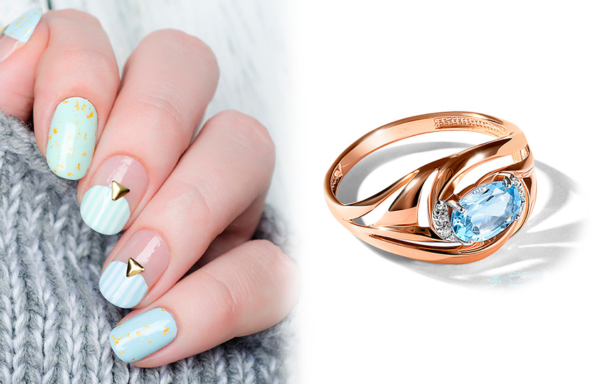 золотой цвет, маникюр, нейл-дизайн, кольцо, советы