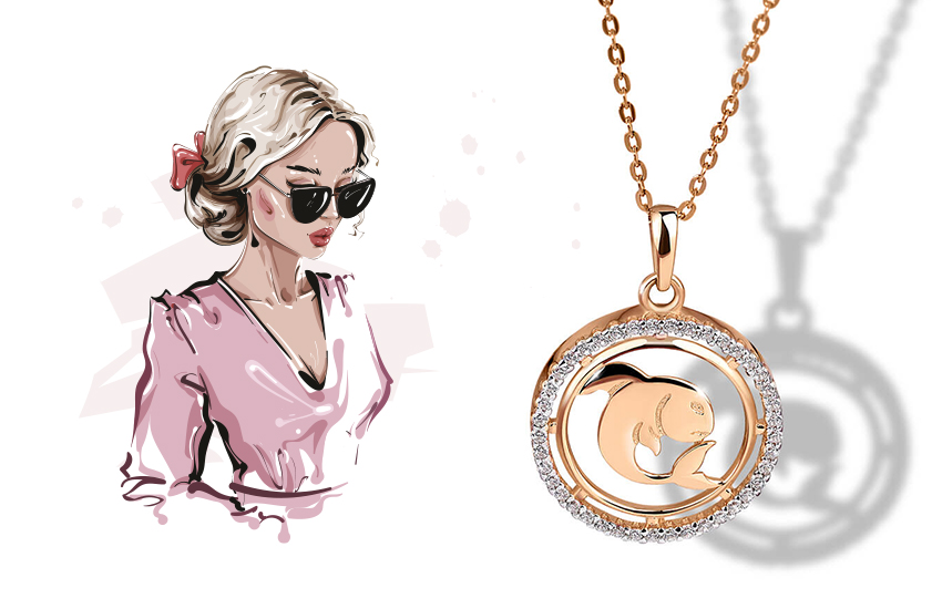 рыбы, знаки зодиака, любовный гороскоп, предсказания астролога, подвеска, 585 золотой