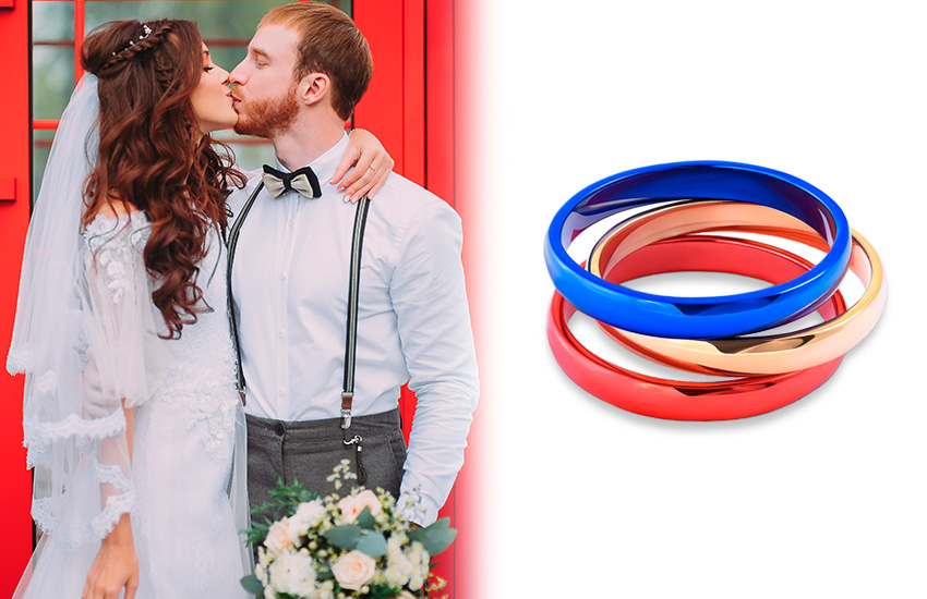 Обручальные кольца, Цветные изделия, свадебные тренды, лето 2021, советы