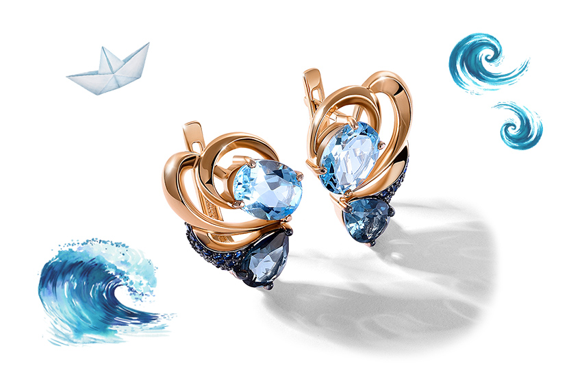 лазурное море, цвета, лето, цветотерапия, антистресс-терапия, украшения, тренды лета 2021, аксессуары, серьги