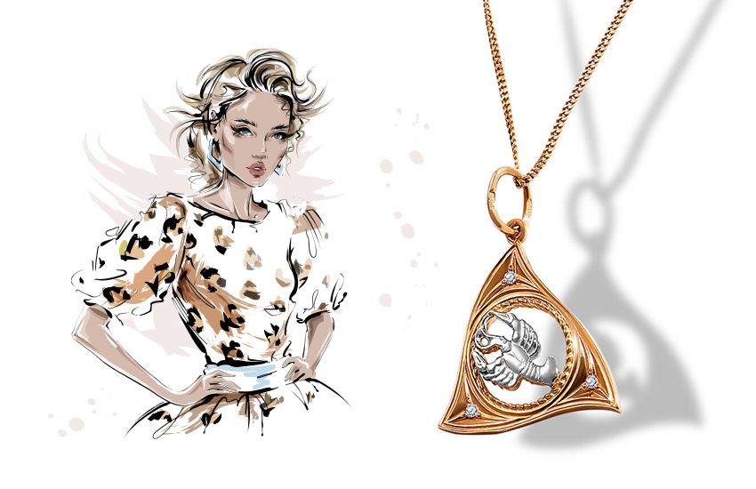 рак, знаки зодиака, любовный гороскоп, предсказания астролога, подвеска, 585 золотой