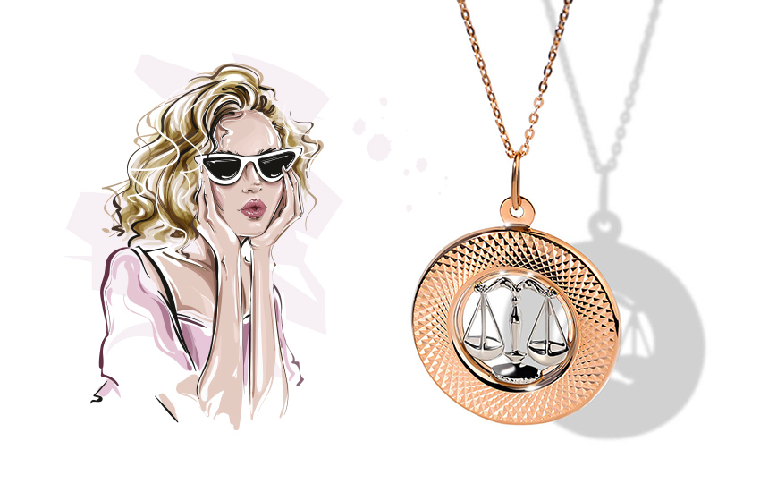 весы, знаки зодиака, любовный гороскоп, предсказания астролога, подвеска, 585 золотой