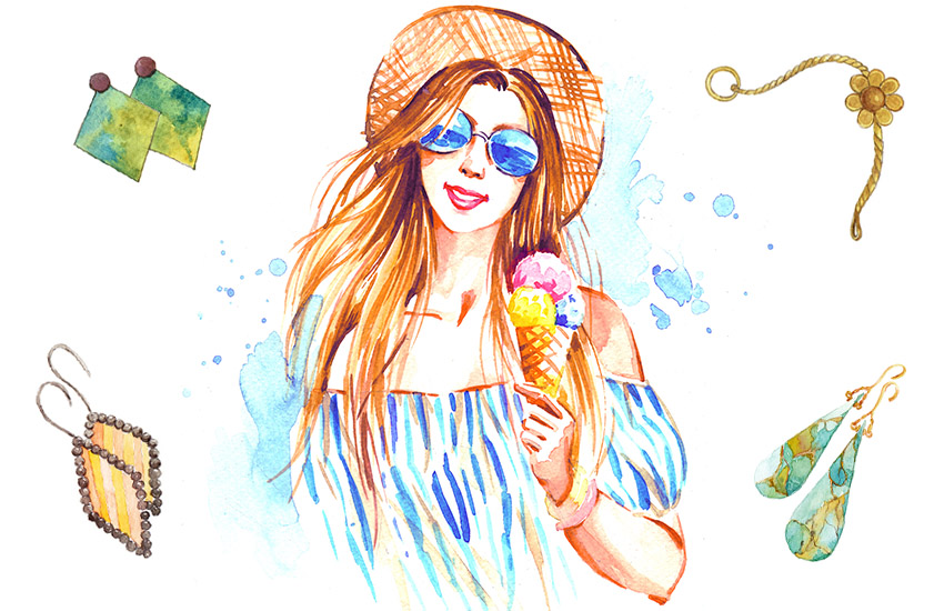 украшения с эмалью, ювелирный тренд, лето 2021, 585 золотой