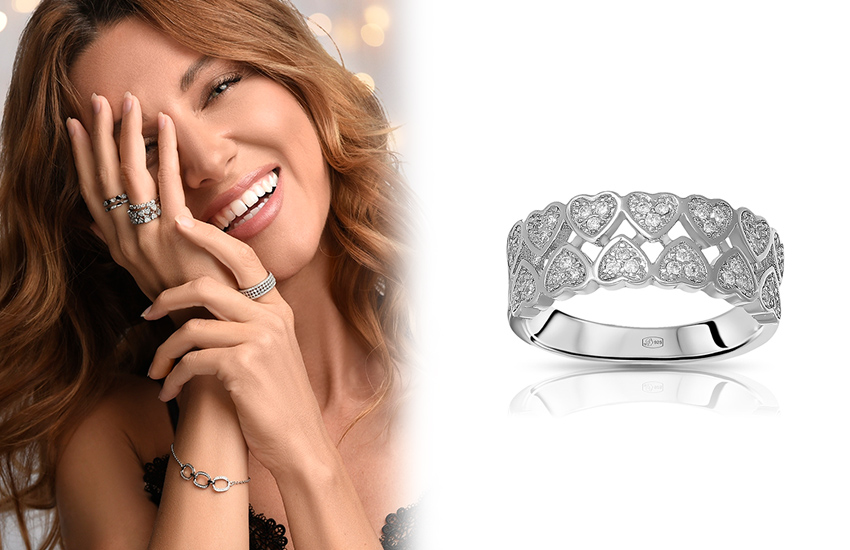 кольцо, 585 золотой, прозрачные кристаллы, бесцветные камни, интересное