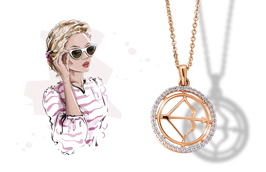 стрелец, знаки зодиака, любовный гороскоп, предсказания астролога, подвеска, 585 золотой