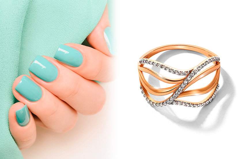 морская пена, цвет, лето, тренды маникюра, кольцо, 585 золотой