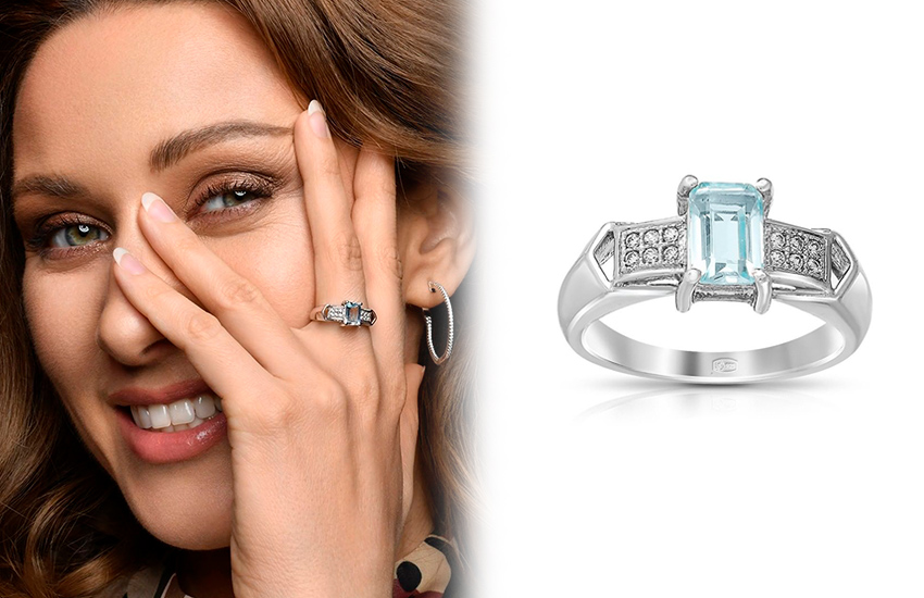 кольцо, топаз, цирконий, бюджетные украшения, до 1500, советы, ювелирные тренды, 585 золотой