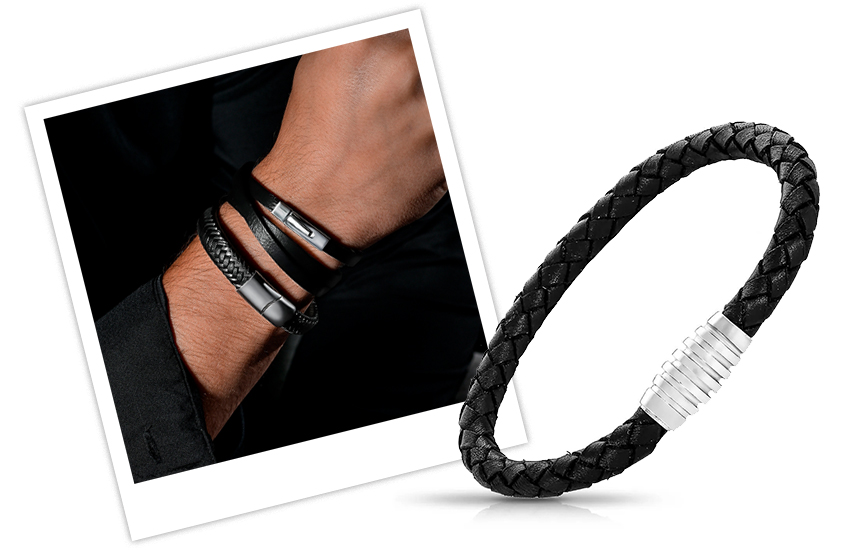 стильный кожаный браслет, браслет, идеи подарков, выпускной, советы, для него, 585 золотой