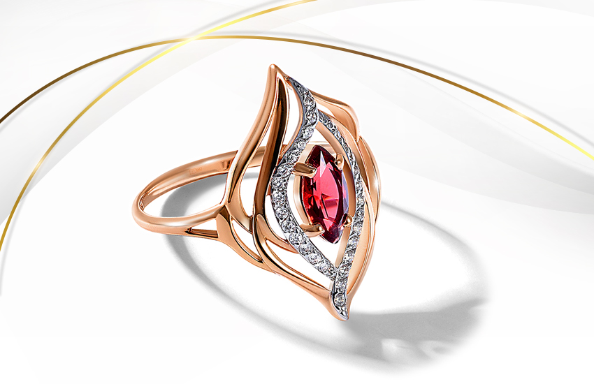 кольцо, маркиз, marquise cut, огранка, форма, камни, интересное, 585 золотой