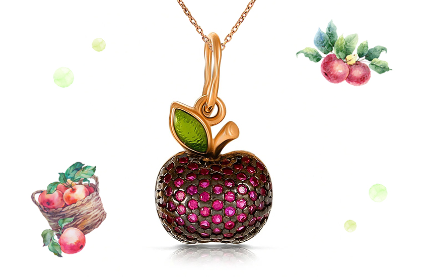 подвеска, фрукты и ягоды, флора, советы стилиста, лето, 585 золотой