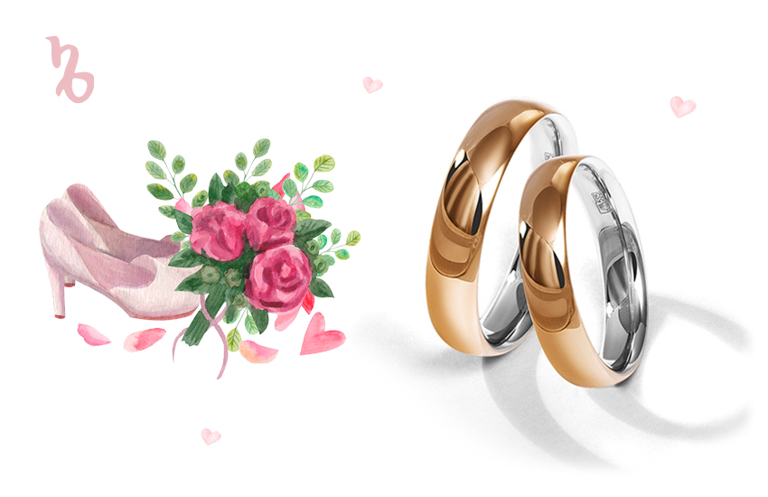 козерог, знак зодиака, обручальные кольца, двусплавные, интересное, советы, 585 золотой