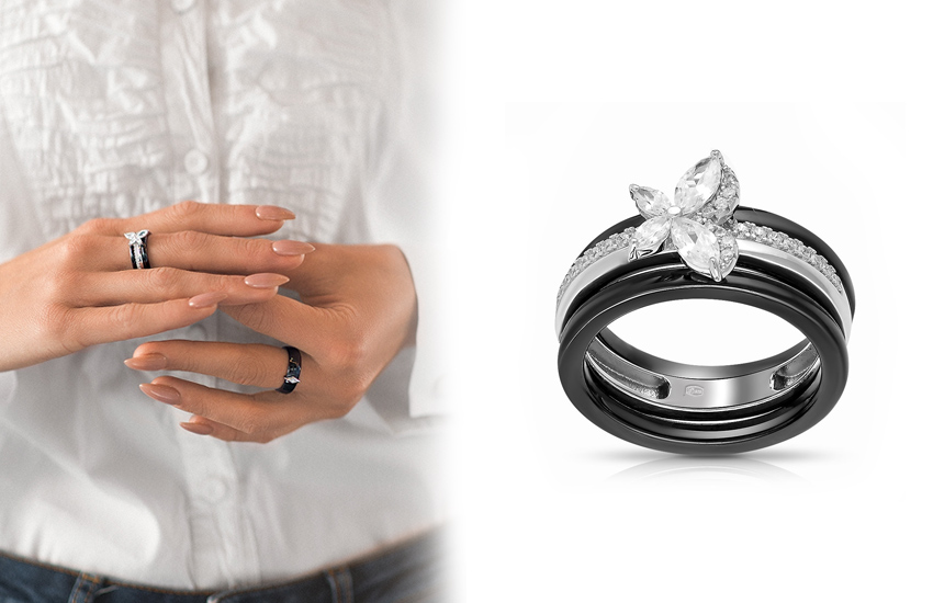 кольцо-вкладка, украшения-трансформеры, как носить, ювелирный тренд, 585 золотой