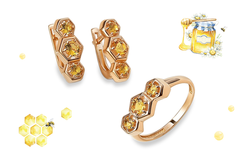 серьги, кольца, кристаллы, желтый цвет, ювелирный тренд, Pantone, 585 золотой