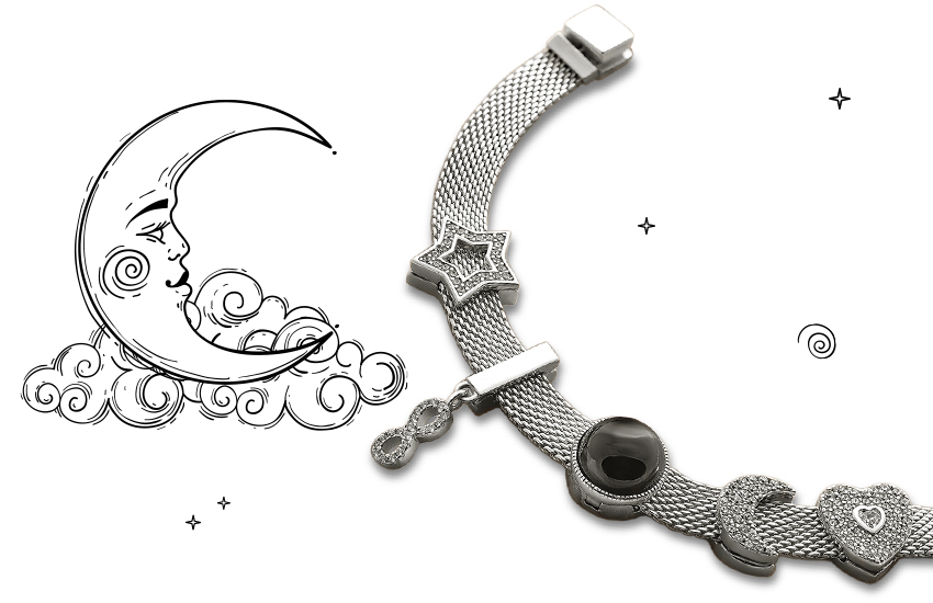 луна, астрология, тренд украшений, мода, стиль, интересное, подвески шармы, браслет