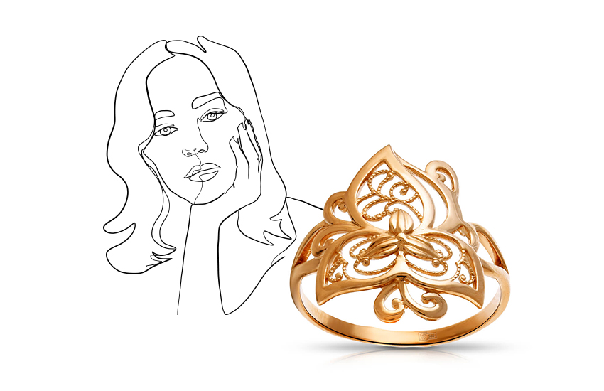 кольцо-вензель, история украшения, история, ювелирный тренд, 585 золотой