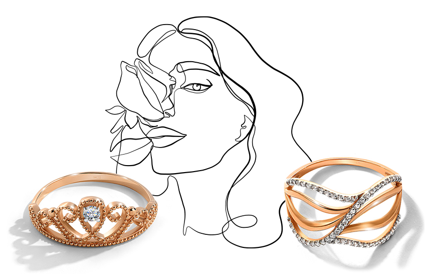 кольцо-вензель, история украшения, история, ювелирный тренд, 585 золотой