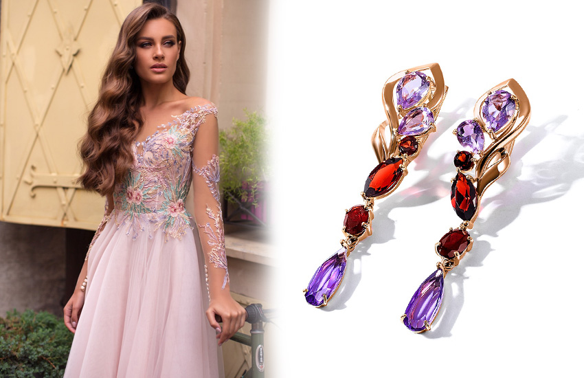 цветные камни, украшения невесты, свадебный тренд, осень 2021, дайджест, серьги