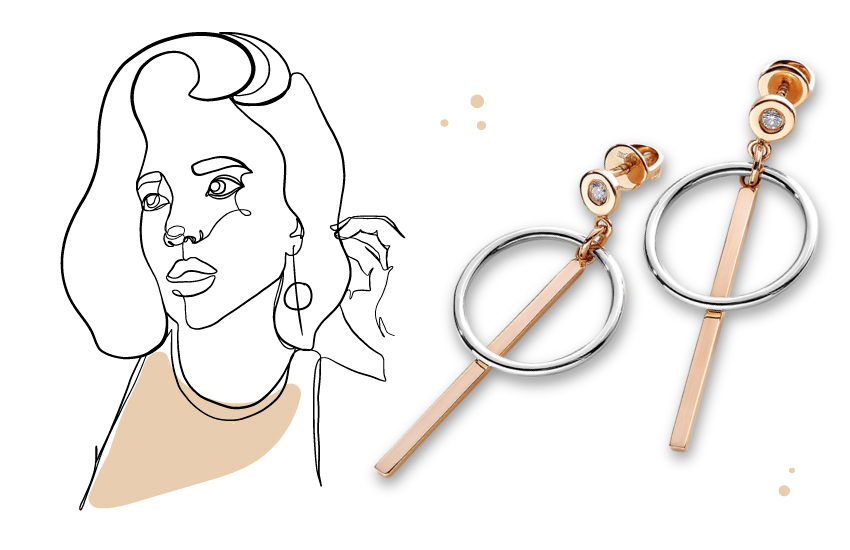 сочетания, геометрия, ювелирный тренд, классика, советы, серьги