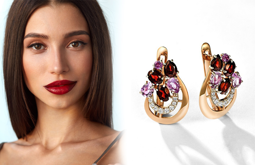 ягодная помада, макияж, тренды, осень 2021, советы визажиста, бьюти, серьги