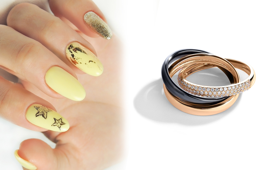микс дизайнов, звезда, тренд маникюра, нейл-дизайн, советы, кольцо