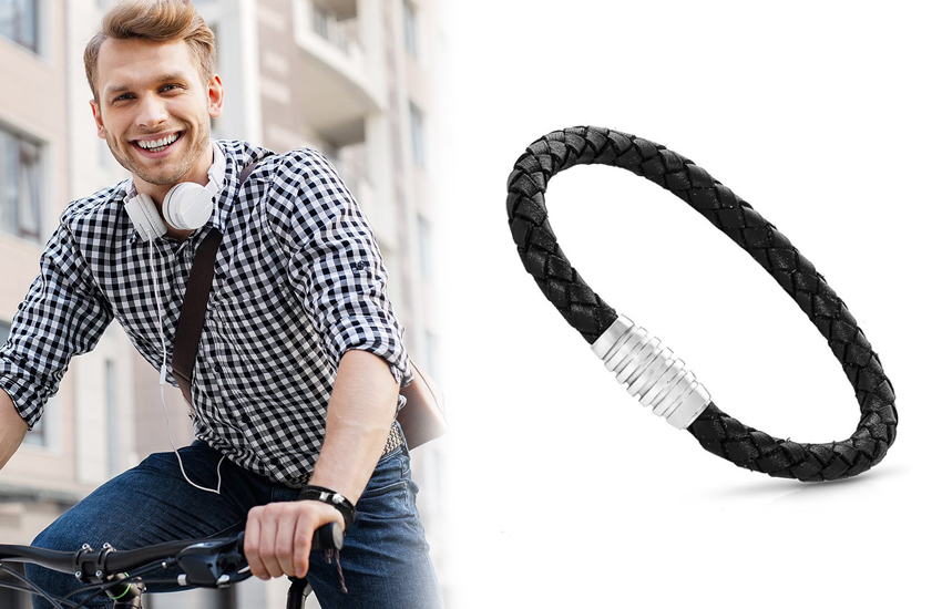 кожаный браслет, мужские аксессуары, тренды, осень, советы стилиста, 585 золотой