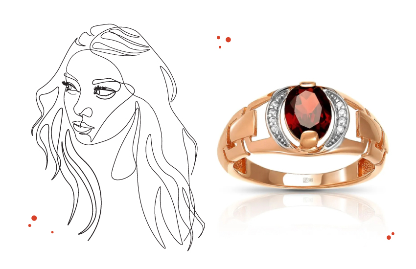 кольцо, гранат, украшения, на каждый день, как носить, советы, 585 золотой