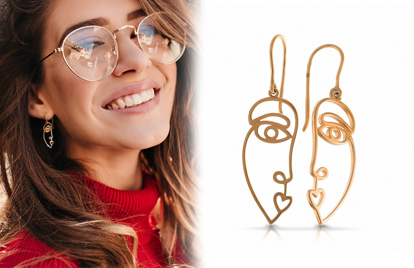 анатомические, серьги, ювелирные тренды, осень 2021, советы стилиста, 585 золотой