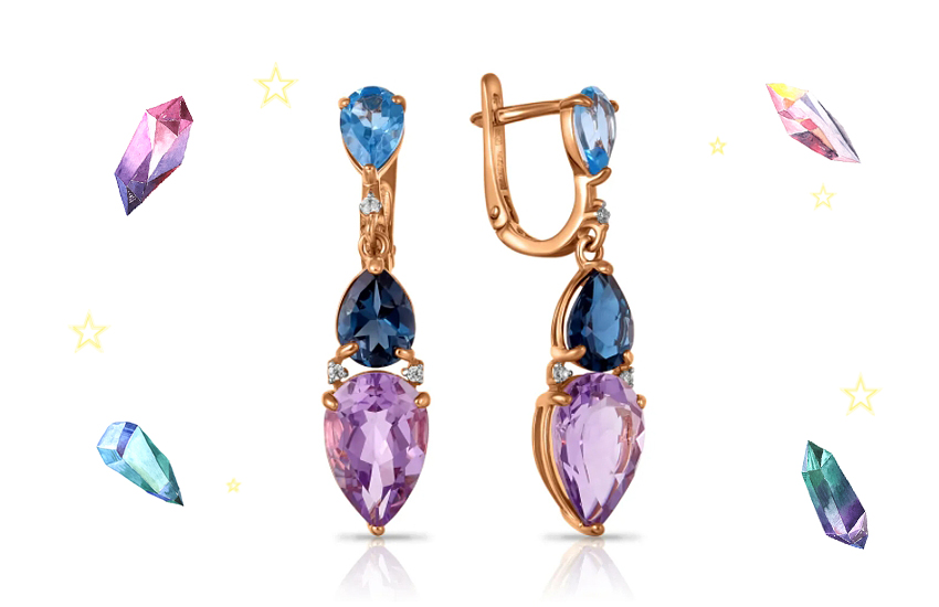 серьги, стиль тутти-фрутти, история украшений, интересное, 585 золотой