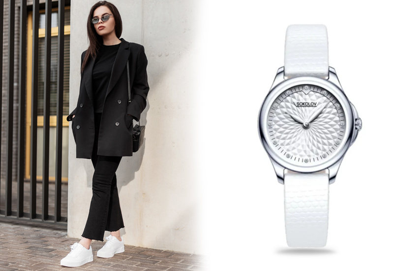 контраст с белым, total-black, черный цвет, советы стилиста, одежда, подборка, часы
