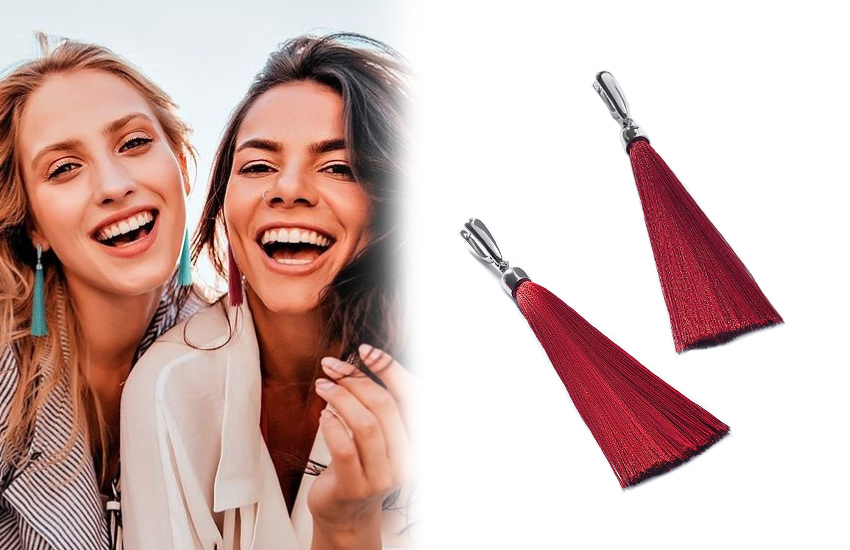 серьги-кисти, ювелирные тренды, осень 2021, советы стилиста, 585 золотой