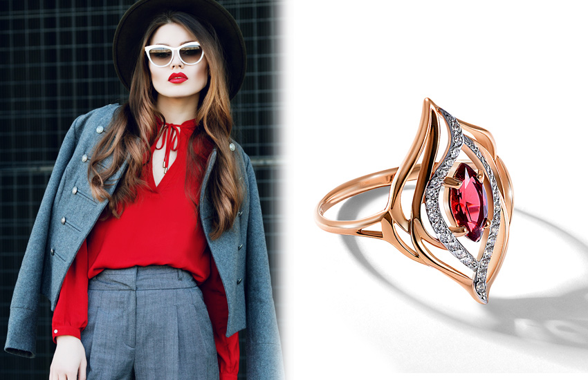 брюки, кроп-жакет, модные сочетания, осень 2021, советы стилиста, тренды, мода, кольцо