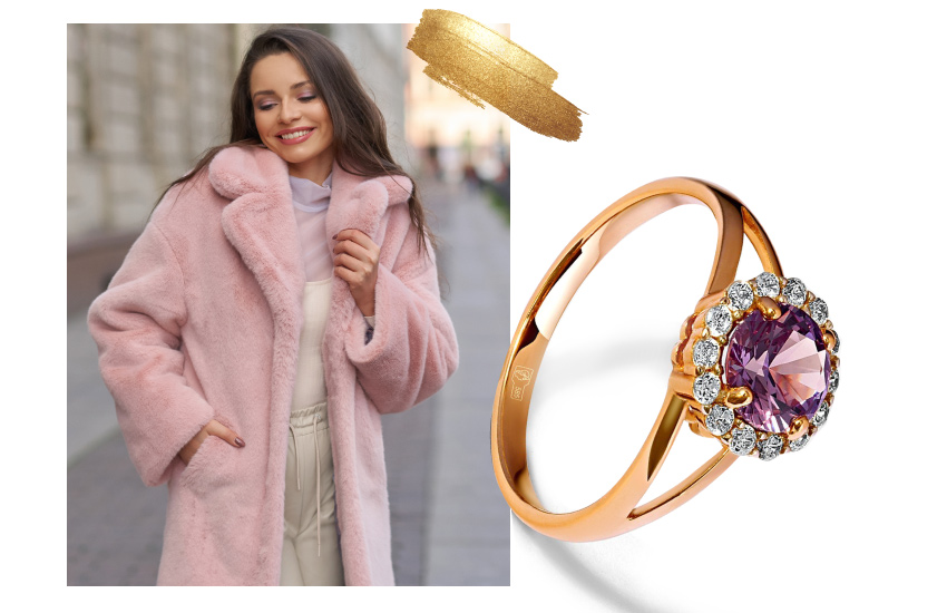 розовый, цвет зимы, мода, советы стилиста, одежда, 585 золотой, кольцо