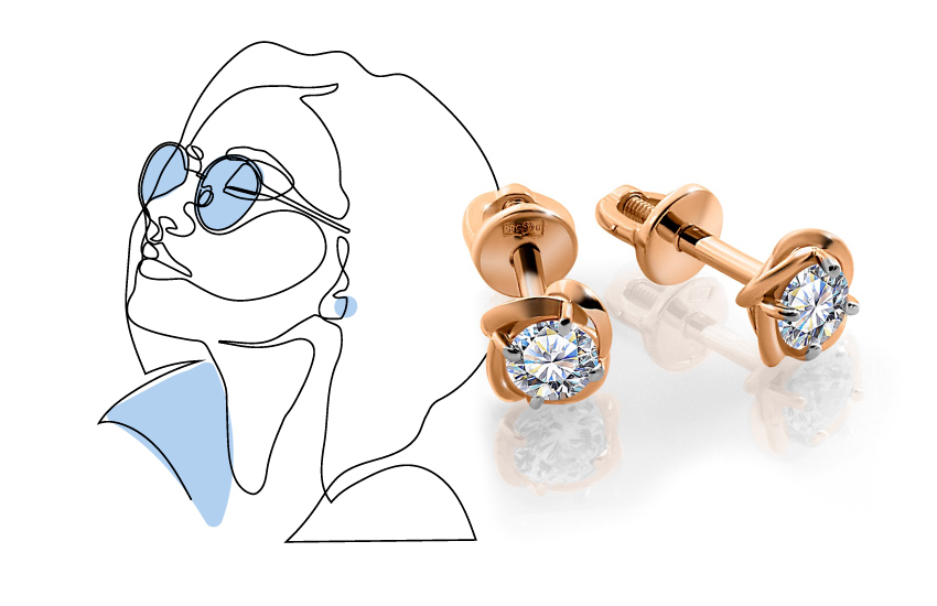 пусеты, серьги, ювелирная психология, характер, интересное, 585 золотой