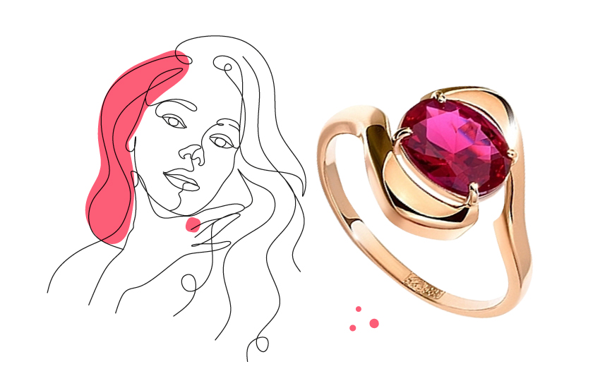 рубин, кольцо-солитер, образ, каждый день, советы, 585 золотой